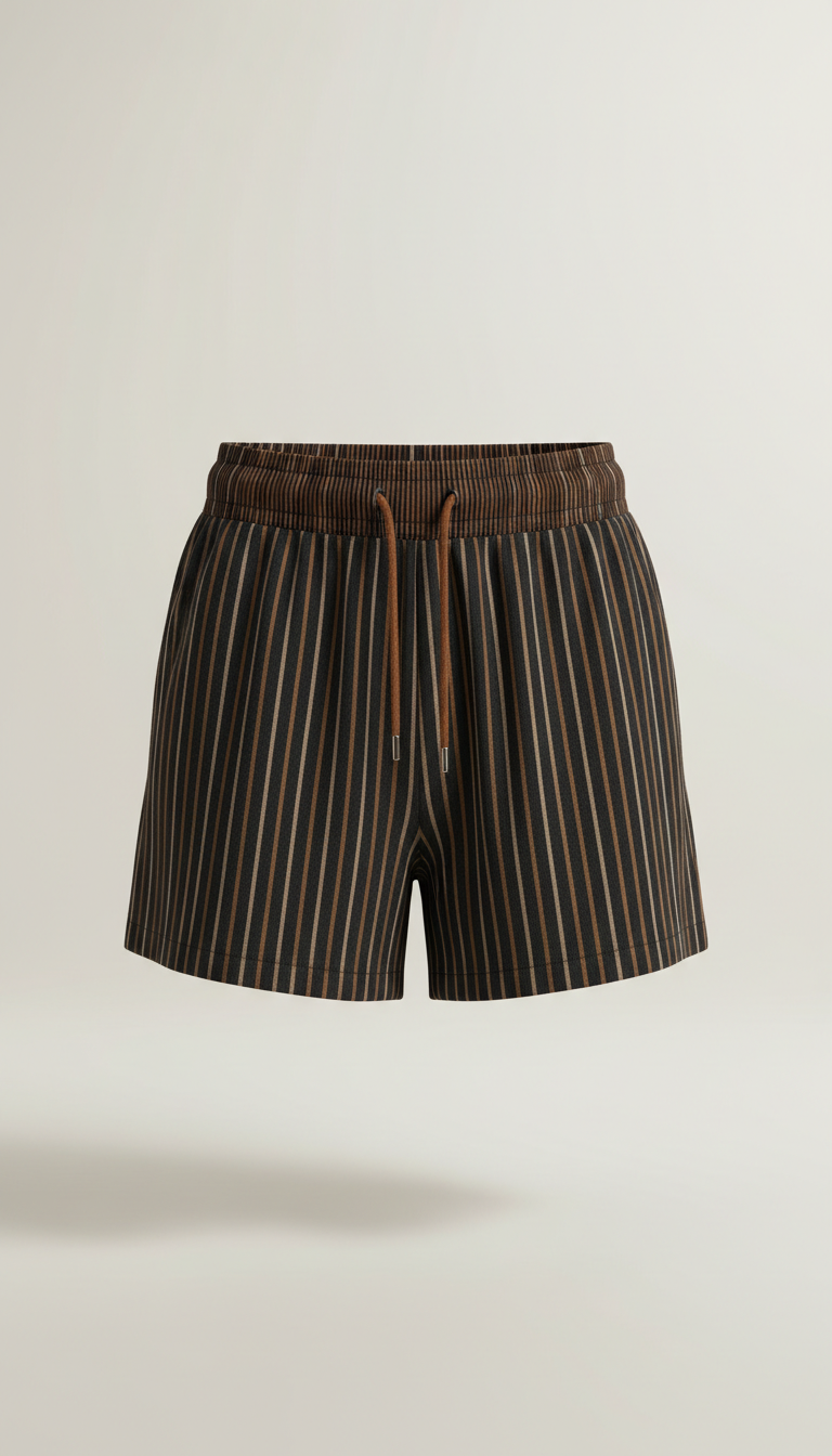 Pinstripe Lounge Short in Luxe Cotton